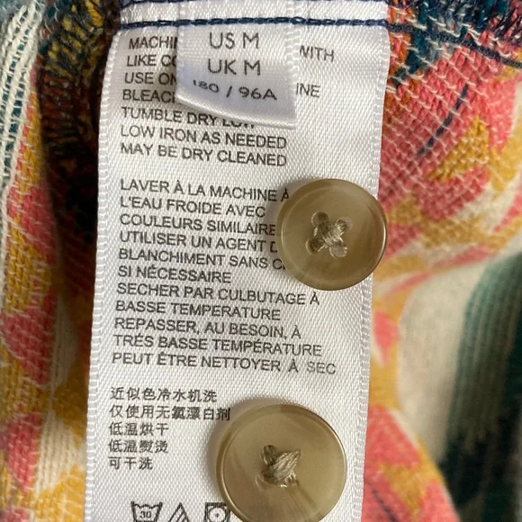 Urban Outfitters Men's Aztec Print Flannel Button Down Shirt Shacket Medium - Picture 8 of 9